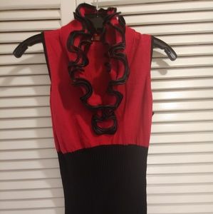 Belldini red and black sleeveless sweater #60